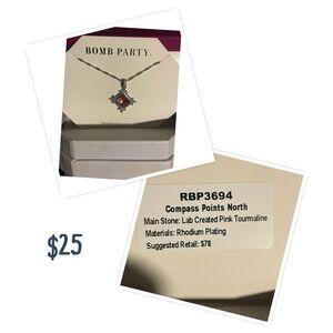 Bomb Party Silver Necklace with Pink Tourmaline